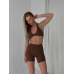 Спортивний топ бра з надзвичайно приємної тканини жіночий Коричневий