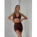 Спортивний топ бра з надзвичайно приємної тканини жіночий Коричневий
