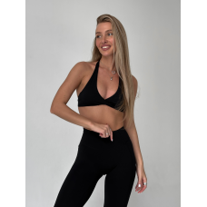 Спортивний топ бра з надзвичайно приємної тканини жіночий чорний