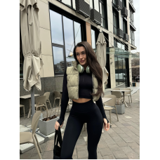 Безшовний комплект спортивний лосини з подвійним push up і топ лонгслів без чашок чорний Rise Безшовний комплект спортивний лосини з подвійним push up і топ лонгслів без чашок чорний Rise