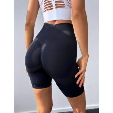 Спортивні велосипедки жіночі Push Up безшовні пуш ап базові чорні короткі Спортивні велосипедки жіночі Push Up безшовні пуш ап базові чорні короткі