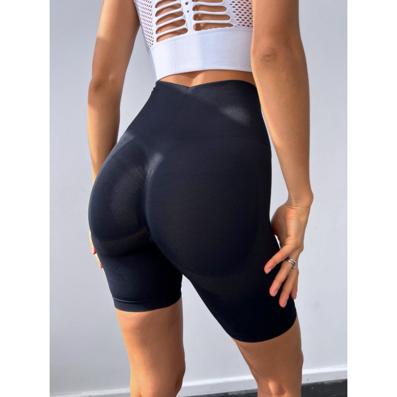 Спортивні велосипедки жіночі Push Up безшовні пуш ап базові чорні короткі Спортивні велосипедки жіночі Push Up безшовні пуш ап базові чорні короткі