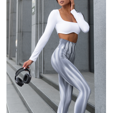 Спортивні лосини з 3D Push up Diana сірі білі