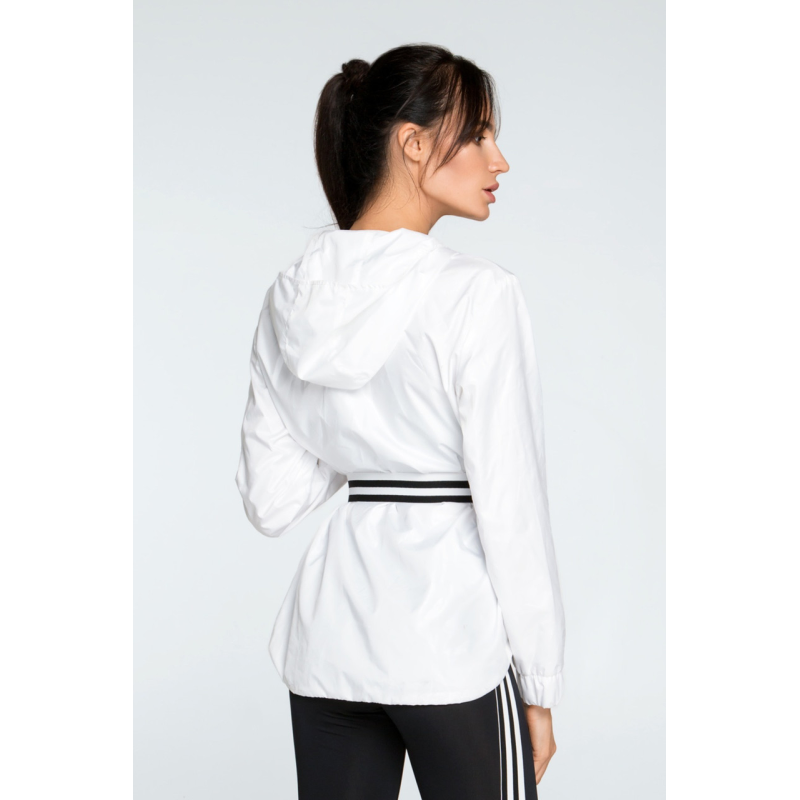 XS/S Вітровка White 4 STRIPES біла з поясом