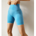 Спортивні велосипедки жіночі Push Up безшовні пуш ап базові блакитні короткі