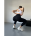 Спортивні лосини жіночі з подвійним Push up та V-подібним Чорні