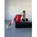 Спортивні лосини жіночі з подвійним Push up та V-подібним швом червоний