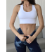 Спортивний топ бюстгальтер на застібках білий топ бра