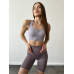 Спортивний базовий кроп топ на змійці спереду сіро-блакитний топ бра Спортивний базовий кроп топ на змійці спереду сіро-блакитний топ бра