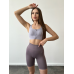 Спортивний базовий кроп топ на змійці спереду сіро-блакитний топ бра Спортивний базовий кроп топ на змійці спереду сіро-блакитний топ бра