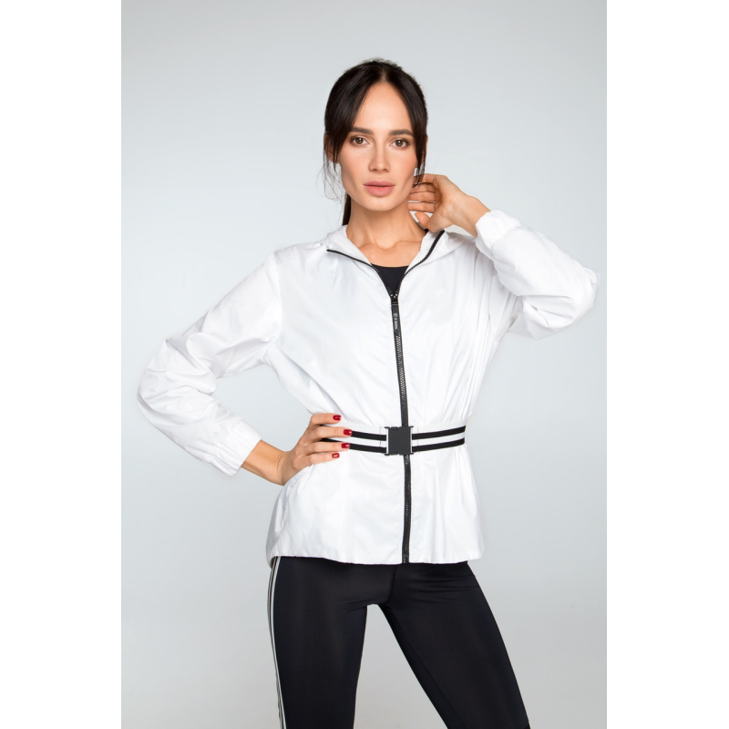 XS/S Вітровка White 4 STRIPES біла з поясом