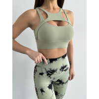 Зручний оригінальний спортивний топ колір фісташковий топ бра