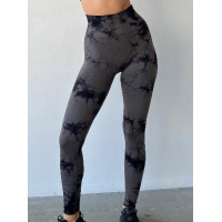 Спортивні легінси пушап жіночі мармурові шоколадні з чорним Спортивні легінси пушап жіночі мармурові шоколадні з чорним