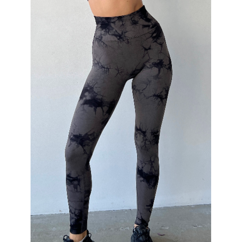 Спортивні легінси пушап жіночі мармурові шоколадні з чорним Спортивні легінси пушап жіночі мармурові шоколадні з чорним